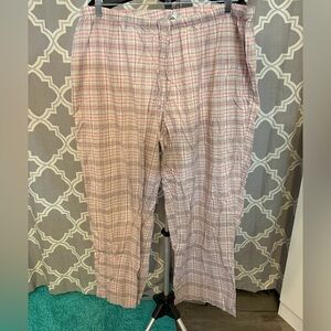 Cacique Lane Bryant lightweight cotton pink and tan  Pajama Pants size 26/28